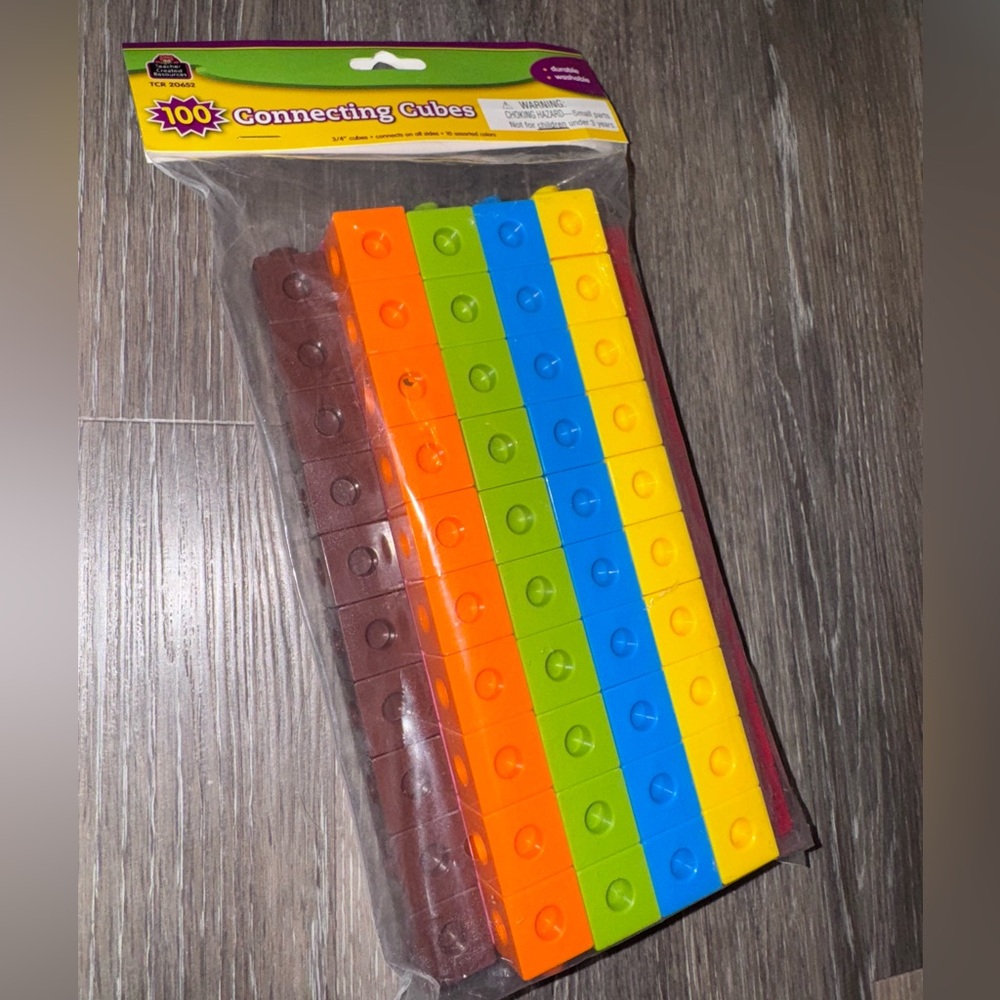 100 Connecting Cubes - Multicolor NEW Math Manipulative